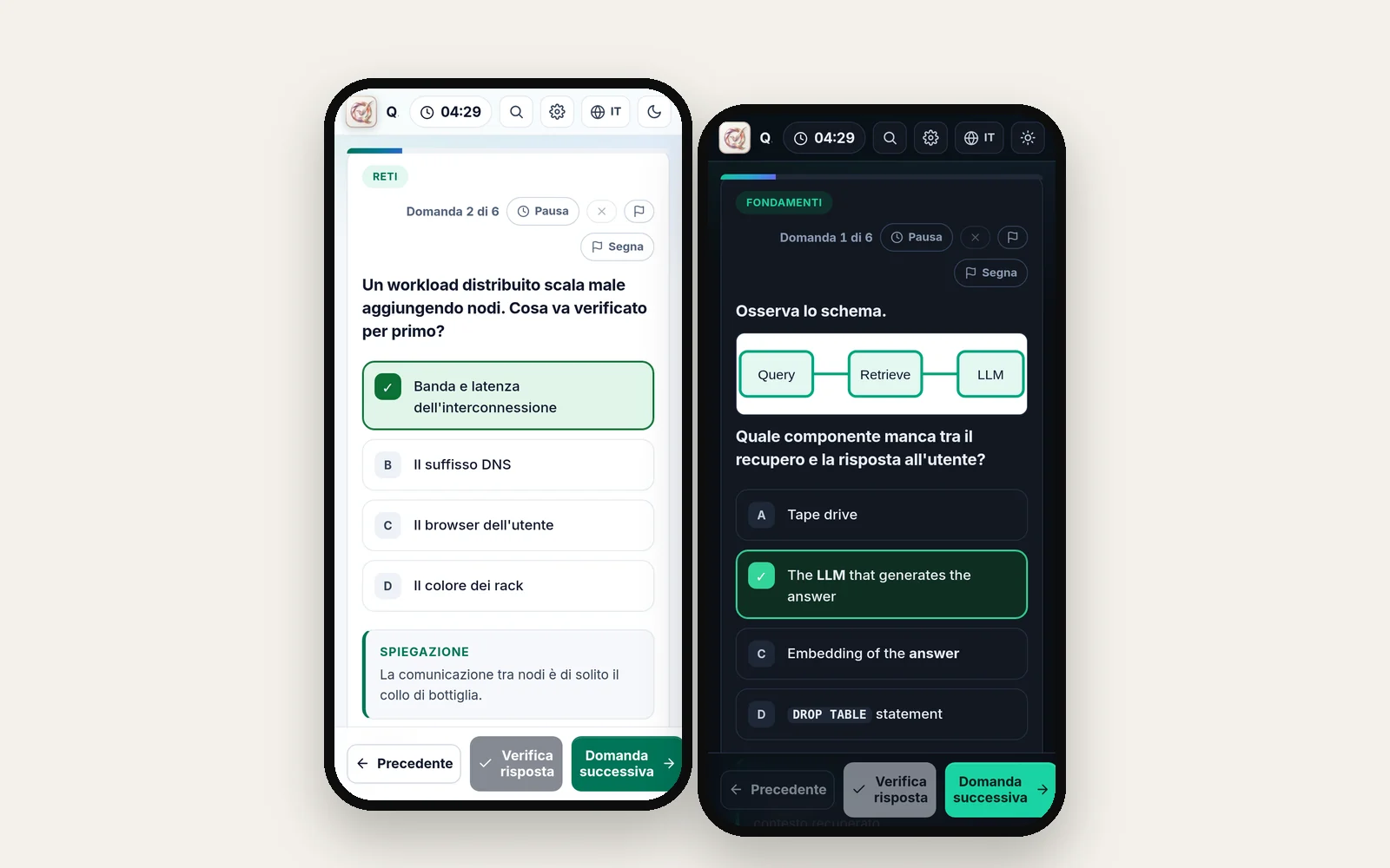 Sul telefono, con il tema chiaro e con quello scuro